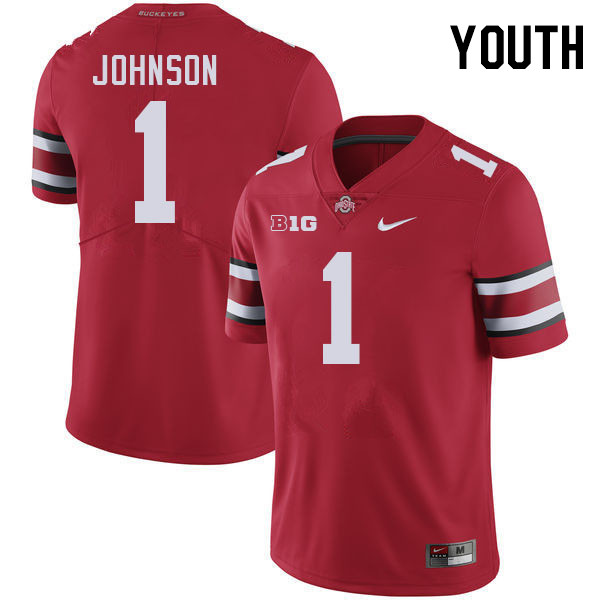 Ohio State Buckeyes Quinshon Judkins Youth #1 Authentic Red College Football Jersey 2404LULJ1